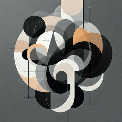 The primary subject of the image is a black and white geometric pattern. The setting is a gray background, which provides a neutral and clean appearance. The visual style is a combination of digital art and illustration, creating a unique and artistic representation of the pattern. The dominant colors are black and white, giving the image a classic and timeless feel.